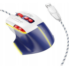 Hoco Computer gaming mouse wired USB A 3600DPI GM31 white blue mouse