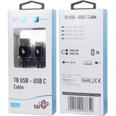 Kabel TB USB - USB C 1,5 m czarna taśma premium