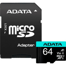 Adata Karta ADATA Premier Pro MicroSDXC 64 GB Class 10 UHS-I/U3 A2 V30 (AUSDX64GUI3V30SA2-RA1)