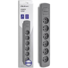 Listwa zasilająca Qoltec 6 gniazd, 1,8 m, szara