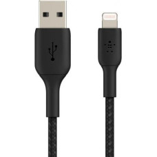 Belkin Kabel w oplocie USB-Light ning 15cm czarny