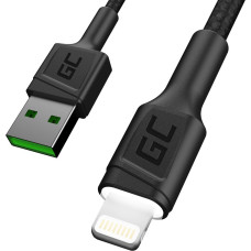 Green Cell Kabel USB Green Cell USB-A - Lightning 1.2 m Czarny (KABGC05)