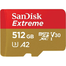 Sandisk Extreme MicroSDXC 512 GB Class 10 UHS-I/U3 A2 V30 card (SDSQXAV-512G-GN6MA)
