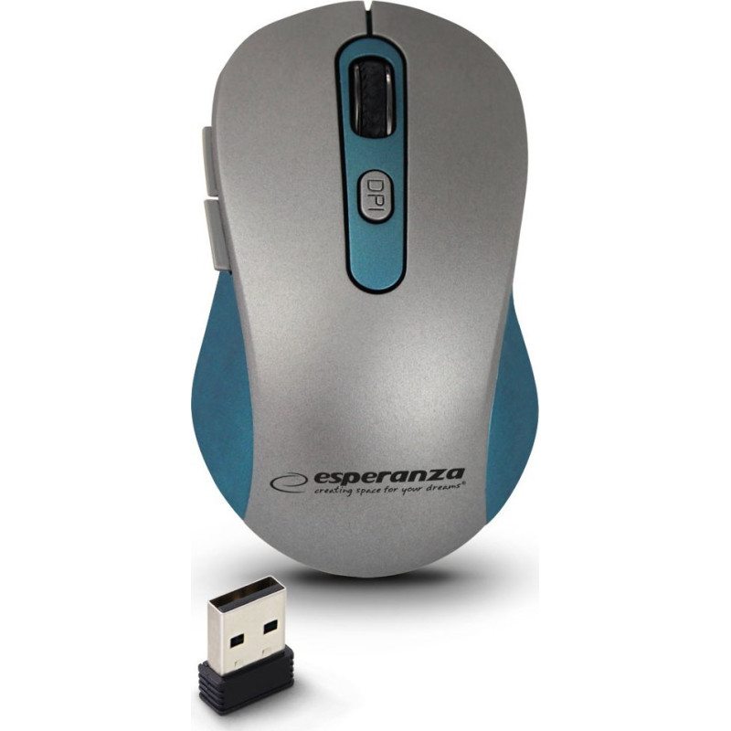 Mysz Esperanza EM131B bezprzewodowa. 2.4ghz 6d opt. usb adara blue