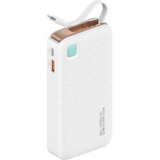 Usams Powerbank Powerbank with Retractable Lightning cable 10000 mAh PD 20W Fast Charge XY Series white/white 10KCD22502 (US-CD225)