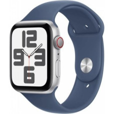 Apple Watch SE GPS + Cellular 40 mm srebrna aluminiowa koperta z dżinsowym paskiem sportowym - M/L
