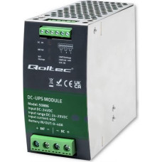Moduł DC UPS Qoltec na szynę DIN, 40A, 24V