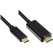 Alcasa AV adapter GC-M0102 cable adapter 3m HDMI Type-A (Standard) USB Type-C Black