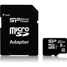 Silicon Power Elite MicroSDHC 8 GB Class 10 UHS-I card (SP008GBSTHBU1V10-SP)