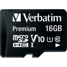 Verbatim Premium MicroSDHC 16 GB Class 10 UHS-I/U1 Card (44082)