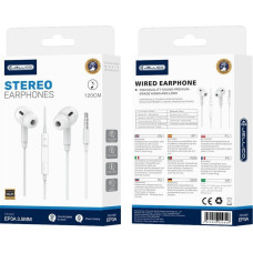 Jellico EP3A wired headphones JACK 3.5MM with microphone 1.2M White standard