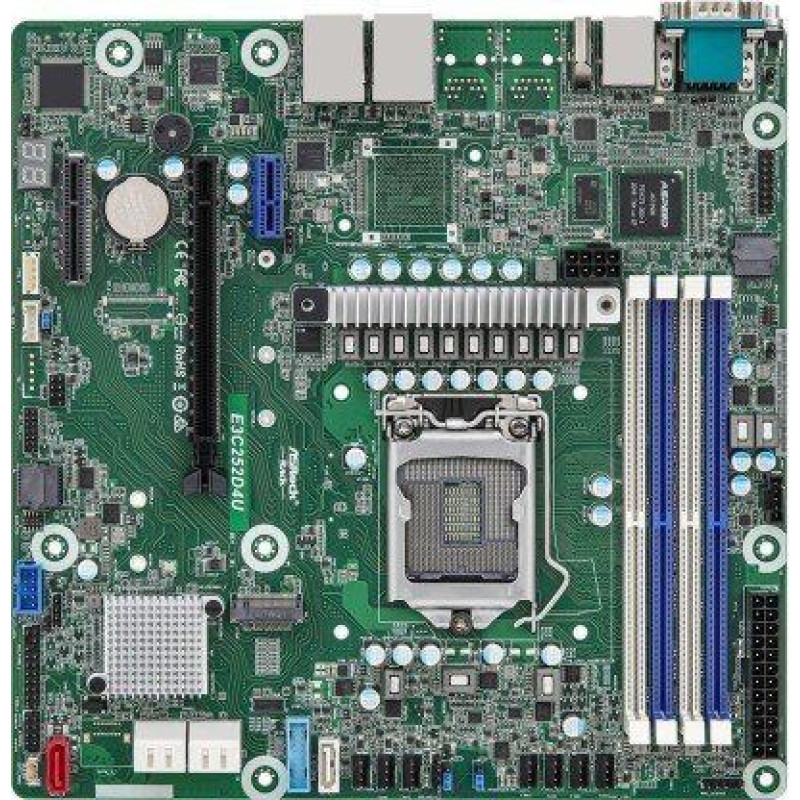 Asrock E3C252D4U 1x LGA1200 Intel Xeon E-23XX C252 motherboard (4xDIMM SATA 1xM.2x1GbE IPMI)