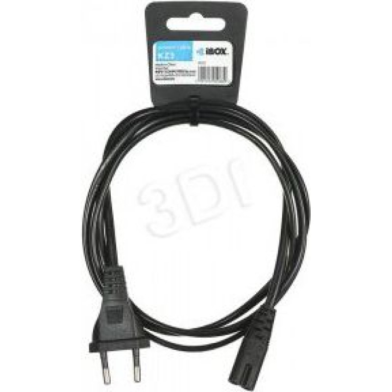 Ibox Kabel zasilający iBOX KABEL ZASILAJĄCY EURO 2-PIN AUDIO-RTV VDE 3X0,75MM (IKZ3)