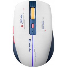 Defender Mysz bezprzewodowa DILA MM-282 optyczna 1800dpi biała RGB AKUMULATOR 6 przycisków Gaming