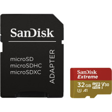 Sandisk Extreme MicroSDHC 32 GB Class 10 UHS-I/U3 A1 V30 card (SDSQXAF-032G-GN6MA)