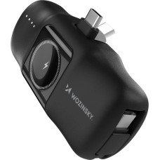 Wozinsky Mini powerbank WF16-YCS 5000mAh 15W USB-C with built-in USB-C cable and charger for Apple Watch - black