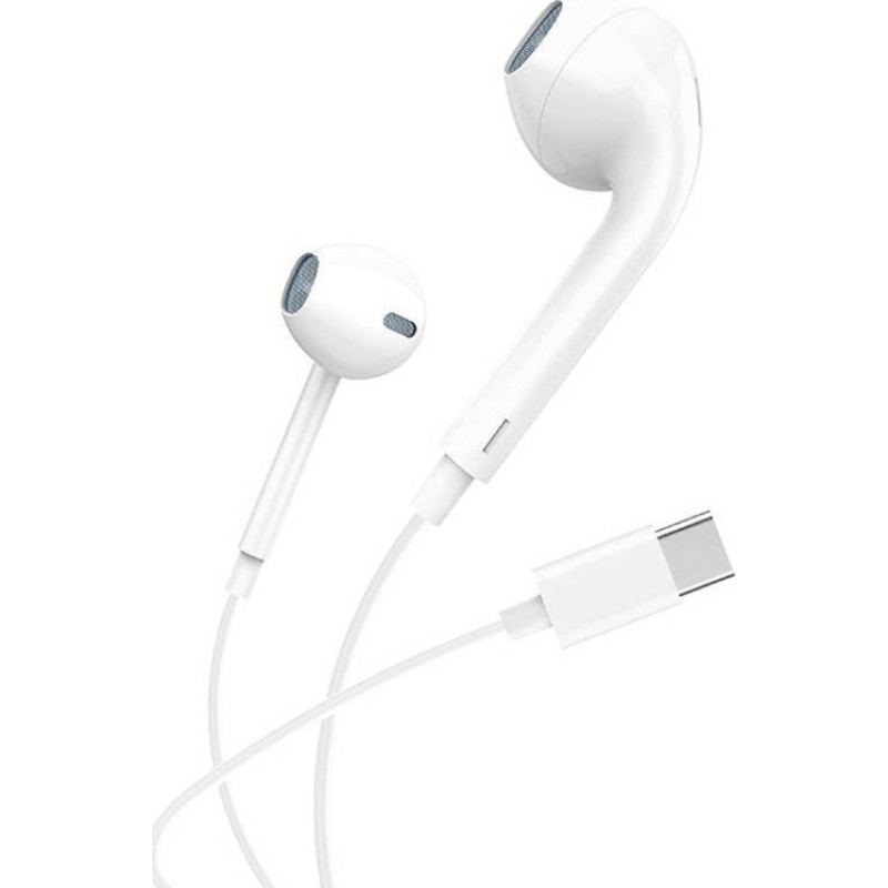 Foneng In-ear Headphones, wired T15, USB-C, 1.2m (white)