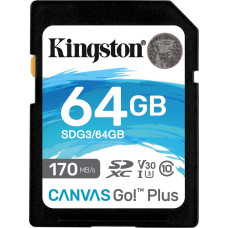 Kingston Canvas Go! Plus SDXC 64 GB Class 10 UHS-I/U3 V30 (SDG3/64GB)
