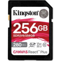 Kingston microSDXC Canvas 256GB React Plus UHS-II 280R/150W U3 V60 for Full HD/4K