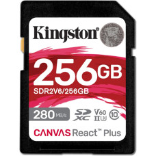 Kingston microSDXC Canvas 256GB React Plus UHS-II 280R/150W U3 V60 for Full HD/4K