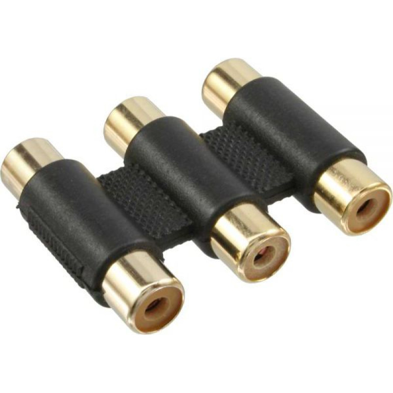 Adapter AV RCA (Cinch) x3 - RCA (Cinch) x3 czarny (99319)