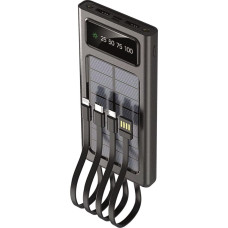 2GO Powerbank Powerbank Solar 10000mAh mit LED Taschenlampe schwarz