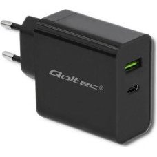 Qoltec Charger | 45W | 5-20V | 2.25-3A | USB typ C PD | USB | Black