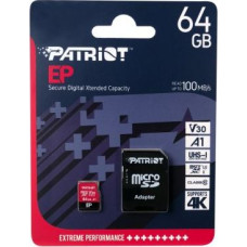Patriot EP Series MicroSDXC 64 GB Class 10 UHS-I/U3 A1 V30 card (PEF64GEP31MCX)