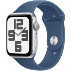 Apple Watch SE GPS 40 mm srebrna aluminiowa koperta z dżinsowym paskiem sportowym - M/L