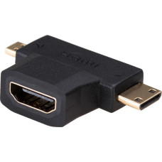 Akyga Adapter AV Akyga HDMI Micro - HDMI Mini - HDMI czarny (AK-AD-23)