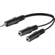 Goobay Adapter AV Kabel adaptera audio typu Y 3,5 mm, 1 x wtyczka 2 x gniazdo mono - Długość kabla 0,2 m
