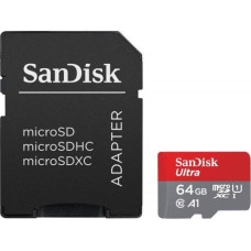 Sandisk Ultra MicroSDXC 64 GB Class 10 UHS-I/U1 A1 card (SDSQUAB-064G-GN6MA )