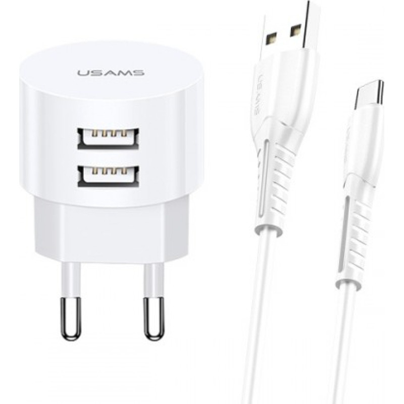 Usams Charger T20 2xUSB 2,1A microUSB