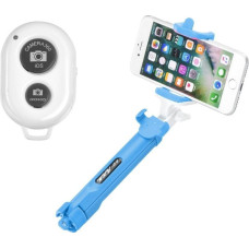 Blun Selfie stick Bluetooth tripod selfie remote control set blue/blue