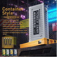 Wekome Powerbank WP-339 Container Series - Power bank 10000 mAh Super Charging with built-in USB-C & Lightning PD cable 20W + QC 22.5W (Yellow)