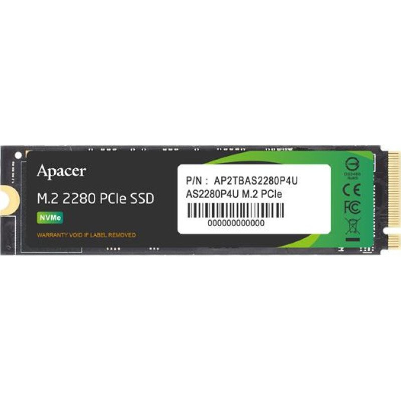 Apacer AS2280P4U 256GB M.2 2280 PCI-E x4 Gen3 NVMe SSD (AP256GAS2280P4U-1)