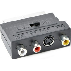 Adapter Gembird AV Scart - RCA (Cinch) x3 + S-Video czarny (CCV4415)