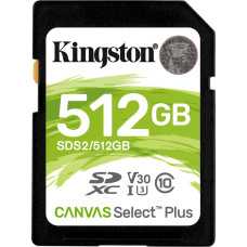 Kingston Canvas Select Plus SDXC 512GB Class 10 UHS-I/U3 V30 card (SDS2/512GB)