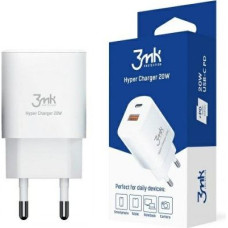 3MK Ładowarka 20W 1xUSB-C +USB-A PD QC Biały