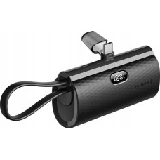 Forcell F-ENERGY Power Plug F5K3 powerbank 5,000mAh with built-in Type C PD 20W connector black.