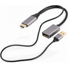 Gembird Adapter AV Gembird DisplayPort - HDMI srebrny (A-HDMIM-DPF-02)