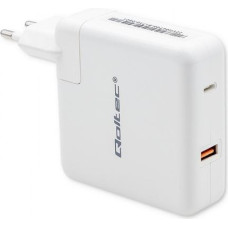 Qoltec Power charger GaN FAST 108W, USB C, white
