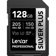 Lexar Professional Silver Plus SDXC 128 GB Class 10 UHS-I/U3 V30 card (LSDSIPL128G-BNNNG)