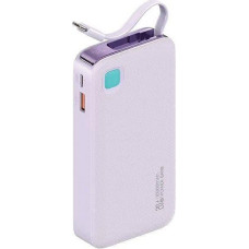 Usams Powerbank Powerbank with retractable USB-C cable Retractable 10000 mAh PD 20W Fast Charge XY Series purple/purple 10KCD22403 (US-CD224)