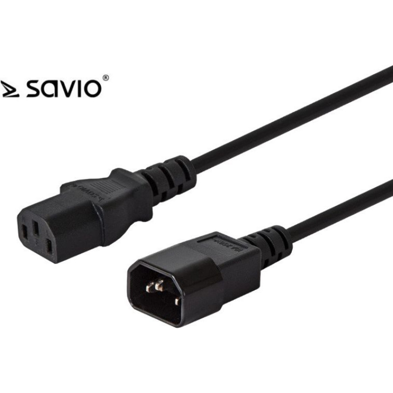 Kabel zasilający Savio Przedłużacz C13 - C14, 1,2 m (CL-99)