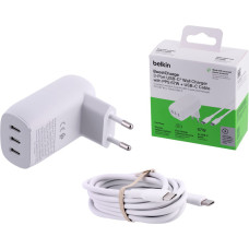 Belkin Zasilacz do laptopa Belkin Belkin BOOST Charge USB-C 67W 3xUSB-C + Cable WCC002vf2MWH-B6