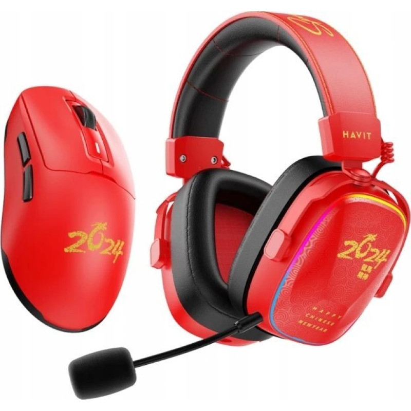 Havit H2039BG gaming headphones (red/black)