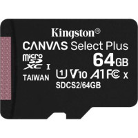 Kingston Canvas Select Plus MicroSD 64 GB Class 10 UHS-I/U1 A1 V10 card (SDCS2/64GBSP)