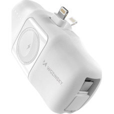 Wozinsky Mini powerbank WF16-YLS 5000mAh 15W Lightning with built-in USB-C cable and charger for Apple Watch - white
