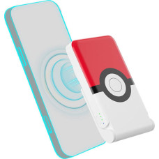 OTL Powerbank Powerbank magnetic 5000 mAh, USB-C 15W, Pokemon Pokeball with stand (red and white)